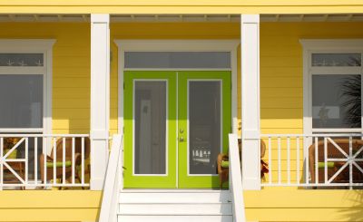 Colorful Front Door and Trim