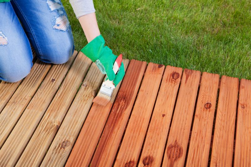Wood Deck Painting in Summer
